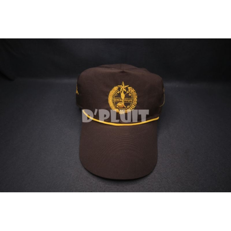 TOPI PRAMUKA / TOP PET PRAMUKA /TOPI PRAMUKA BORDIR /TOPI SEKOLAH PRAMUKA /TOPI PET PRAMUKA COKLAT B