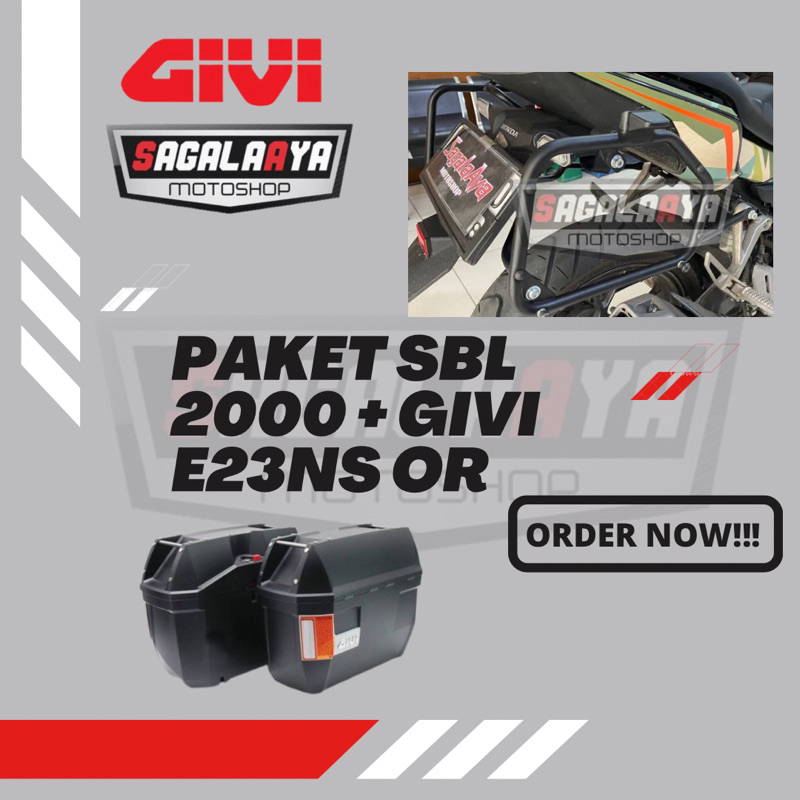 Paket Side bracket Givi Honda Cb 150x dan Side box GIVI E22NS_OR
