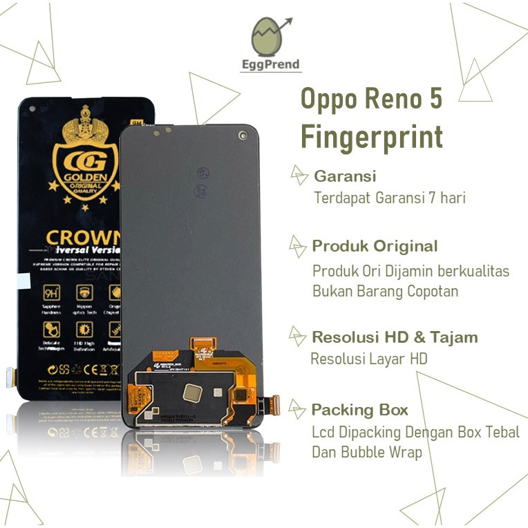 LCD FINGERPRINT OPPO RENO 5 4G / RENO 6 4G ORIGINAL FULLSET COMPLETE