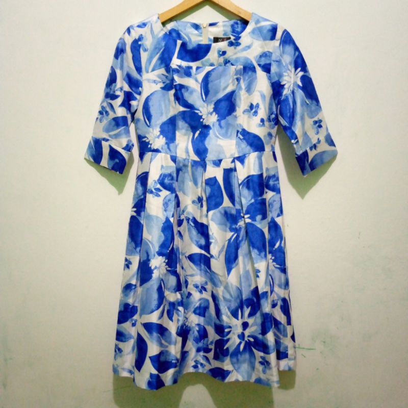 PL Dress AFAF Biru Floral