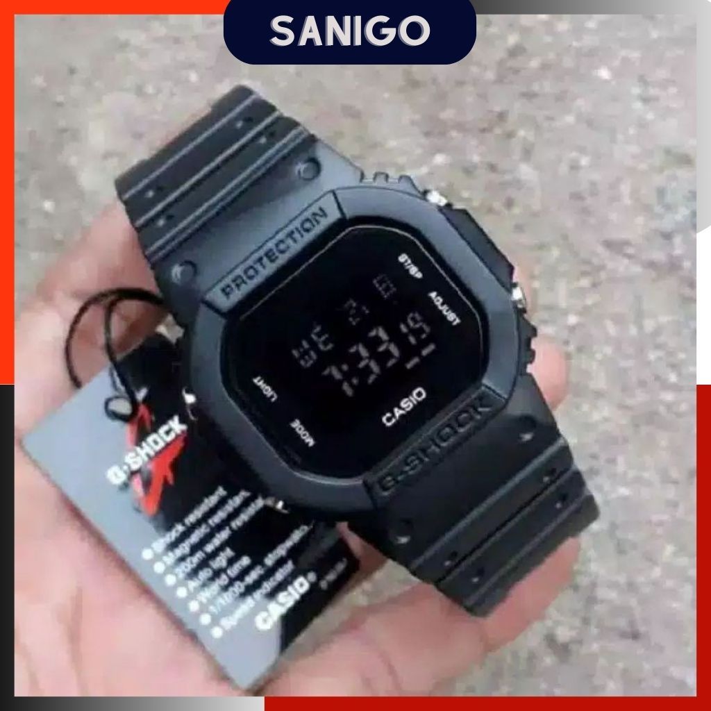 Jam Tangan Pria Casio Gshock Protection DW 5600 Full Black Anti Air