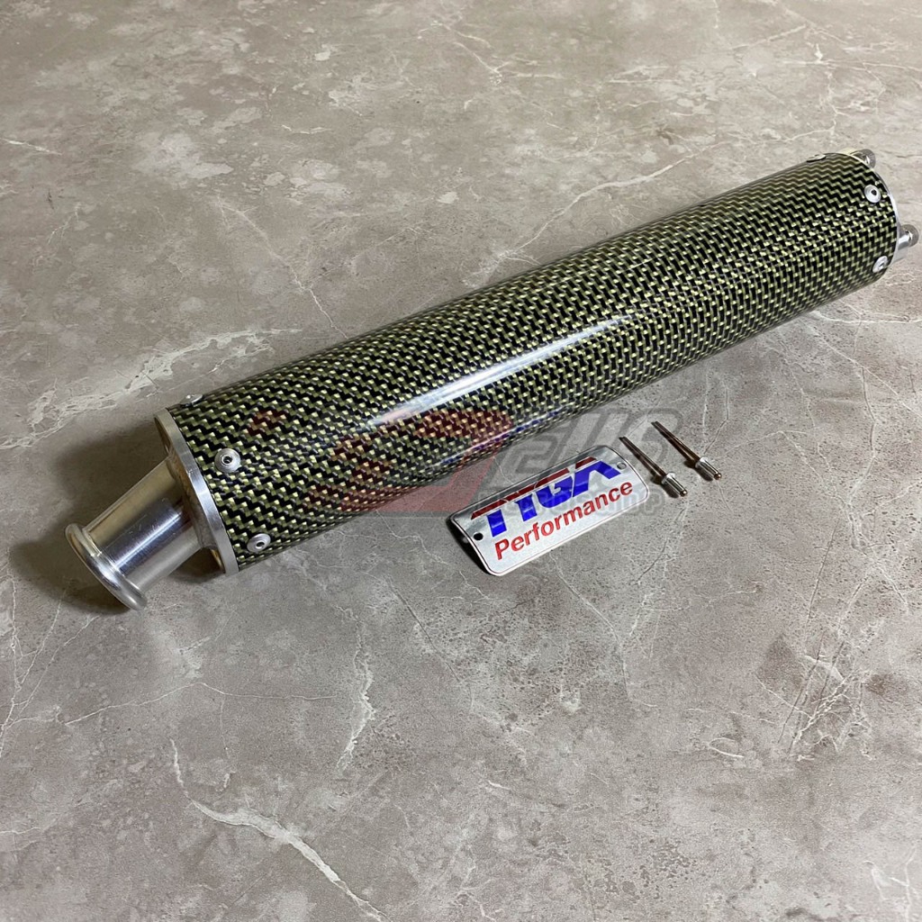 Silencer Tyga 2 Tak Carbon Kevlar Original / Silincer Knalpot 2T Ninja RX King 125Z Satria
