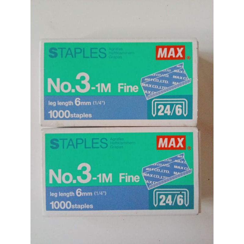 

Isi Staples Max No.3-1M Leg 6mm(1/4")