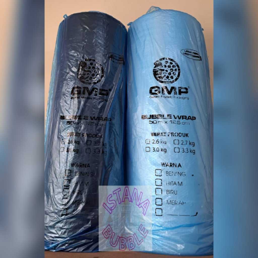

BUBBLE WRAP "GMP 2.6kg // KINGSMAN 2.7kg", TERMURAH UKURAN 125cmX50m
