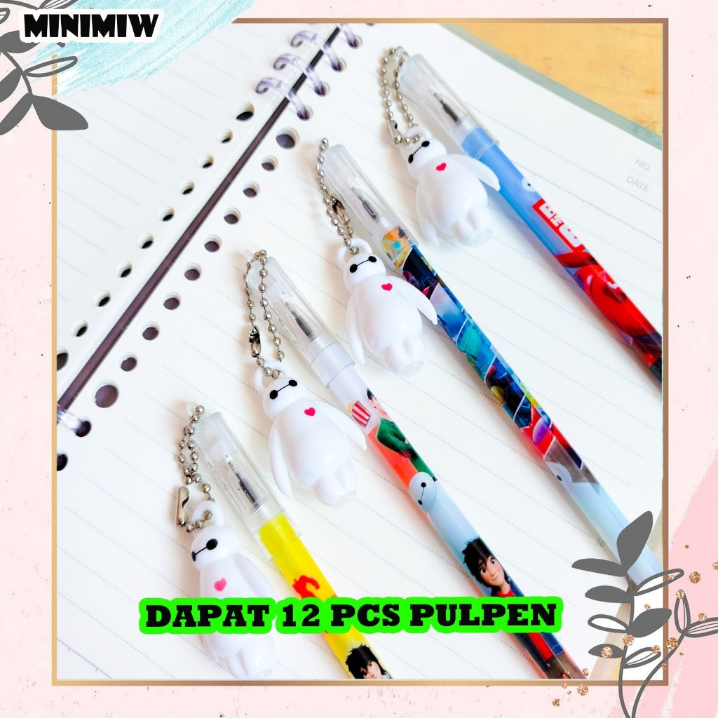 

SELUSIN (12 PCS) PULPEN MINIATUR BAYMAX PEN GANTUNGAN BIG HERO 6 PG-1058 PENA BOLPEN BOLPOIN ANAK LUCU ALAT TULIS KANTOR SEKOLAH MURAH TERMURAH STATIONERY COD