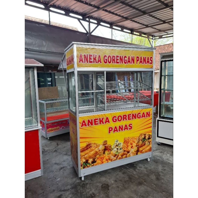 Booth portable aluminium  / Gerobak kuliner alumunium  / Gerobak dorong