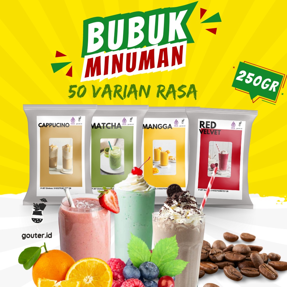 

H4rga T3rmurah BUBUK MINUMAN 250GR / SERBUK MINUMAN ANEKA / BUBUK MINUMAN KEKINIAN / MINUMAN INSTAN [188]