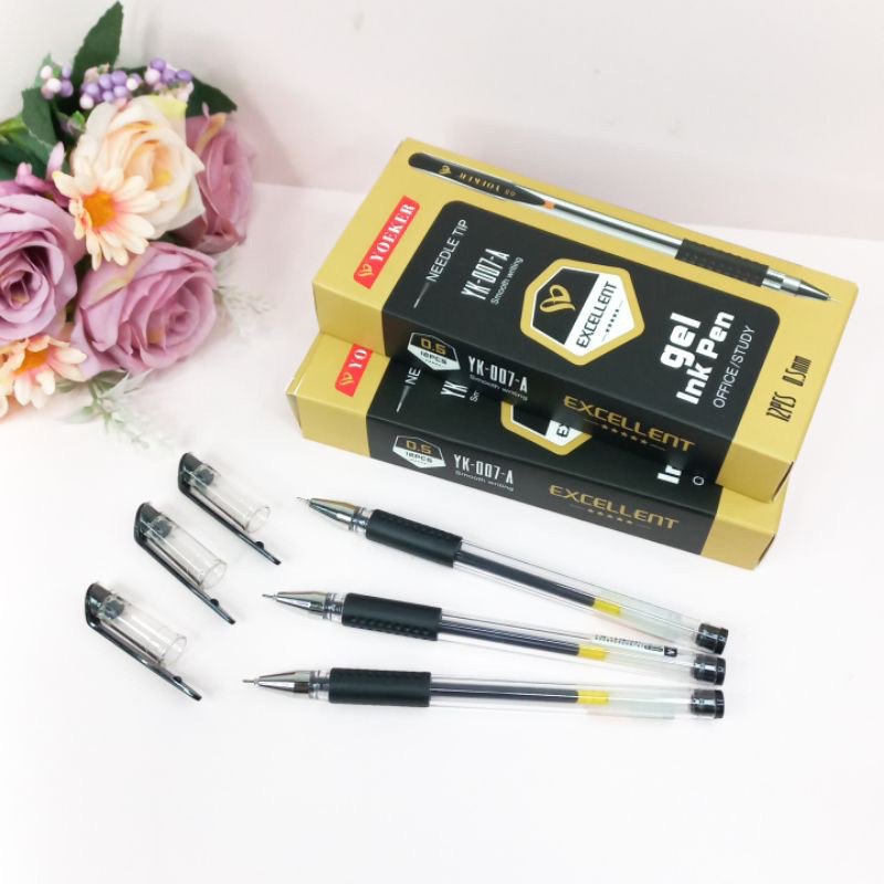

Ballpoint Yoker Yk-007-A Needle Tip Gel Ink Pen isi 12Pcs
