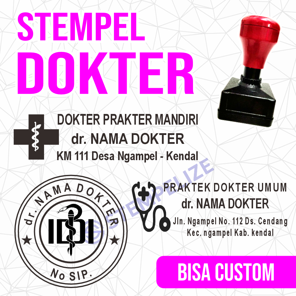 

Stempel Dokter Umum, Dokter Klinik, Dokter Gigi, SIP