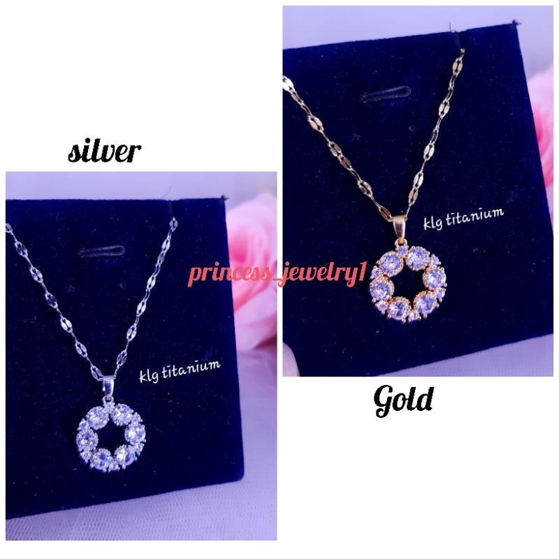 Kalung Titanium berlapis emas24k Anti karat (K14T)