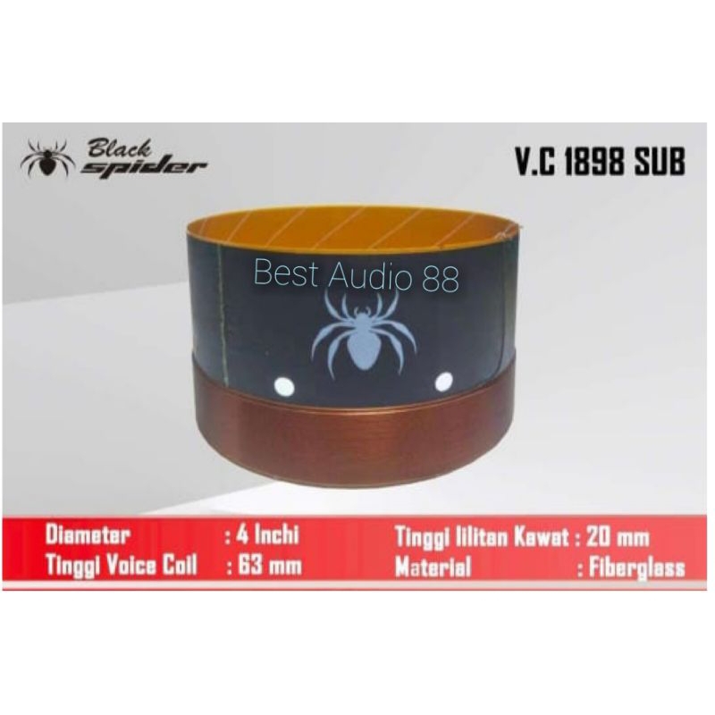 Spoel speaker 18inch 18 inch Spul spool spol Black Spider BS1898 sub voice 100mm 4inch