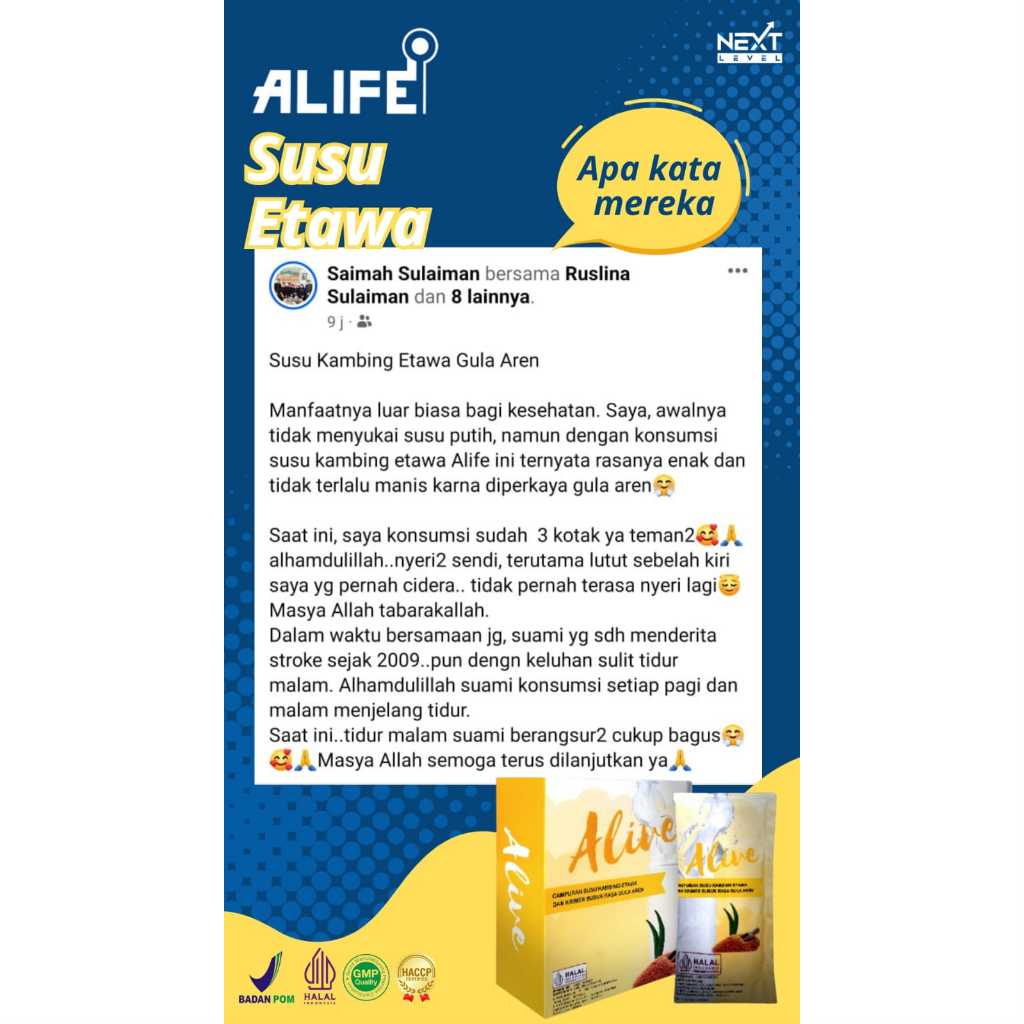 

ALIVE SUSU KAMBING ETAWAKU FOR FAMILY - MENJAGA KESEHATAN JANTUNG