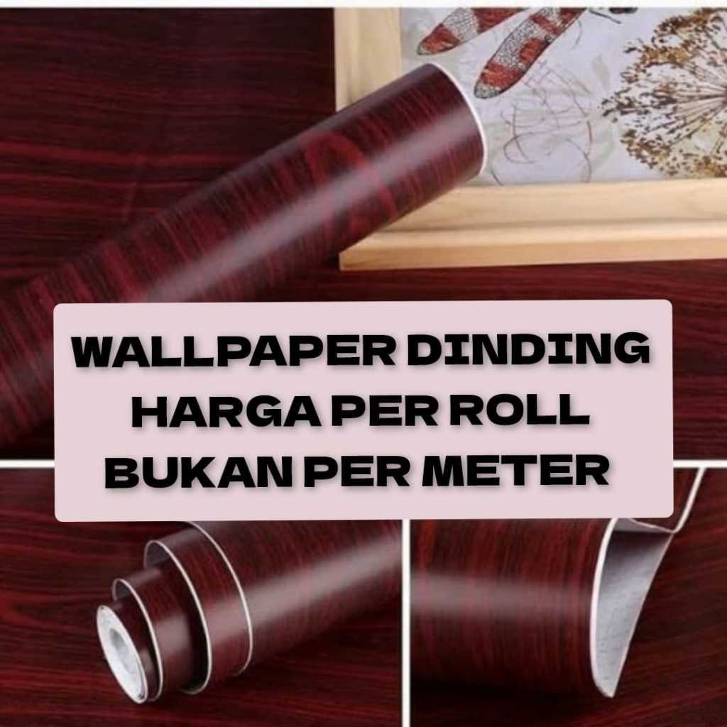 Wallpaper Stiker Lemari Meja Furniture KAYU MAROON GM544 Pelapis Dinding Ruang Tamu Bahan Pvc Per Ro