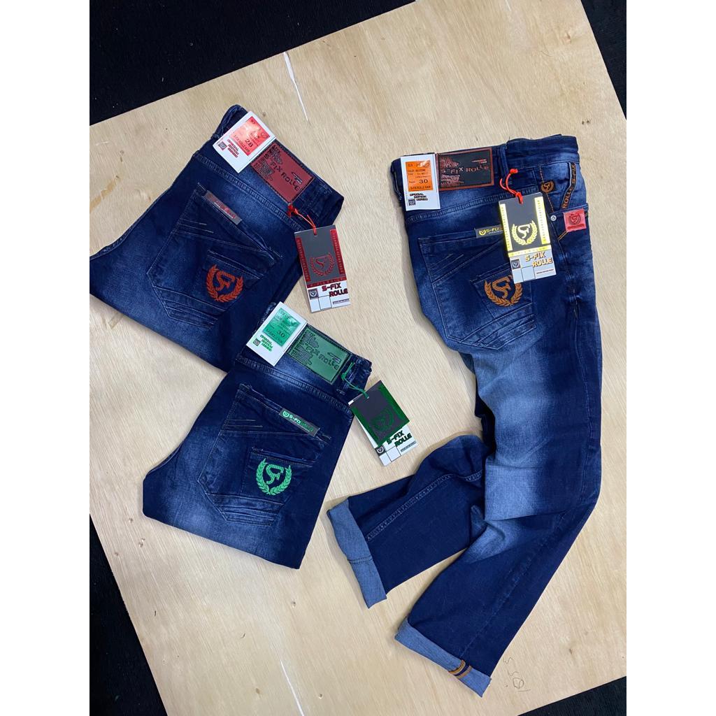 CELANA PANJANG STRET SFIX ROLLE COLOR SERIES EXPORT SIZE 28-33 SLIMFIT