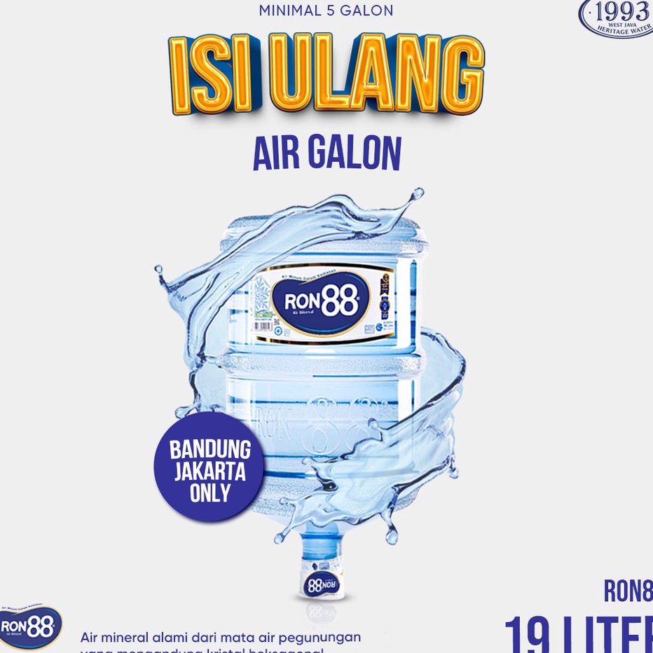 

[KODE PRODUK TAHJT3653] Isi Ulang Air Galon Ron88 19 Liter