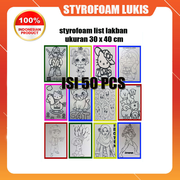 

Styrofoam lukis list lakban uk 30 x 40 isi 50 lembar