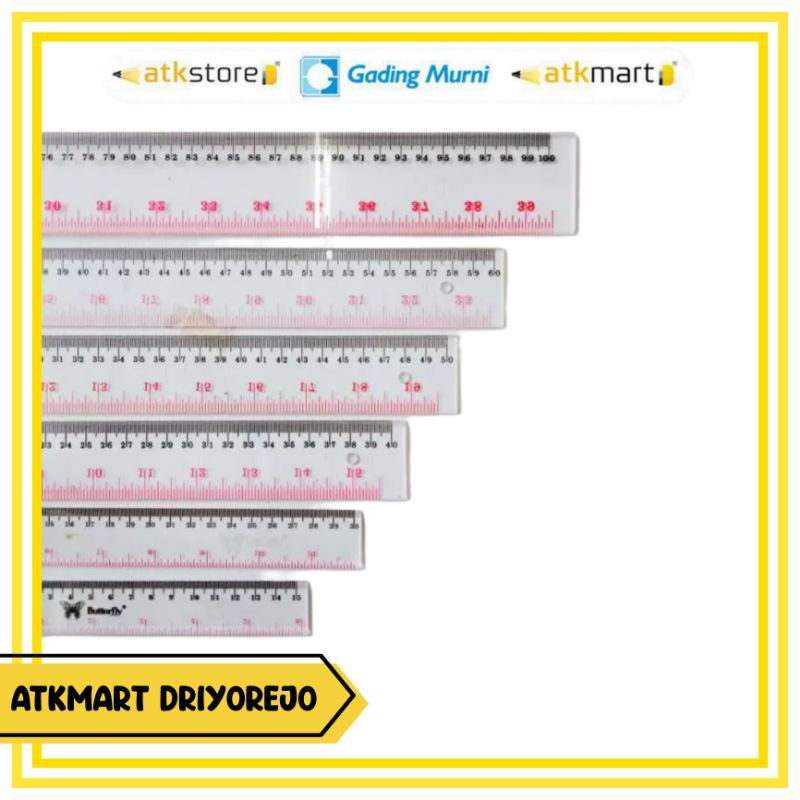

BUTTERFLY PENGGARIS PLASTIK ( MISTAR PLASTIK ) 15 CM