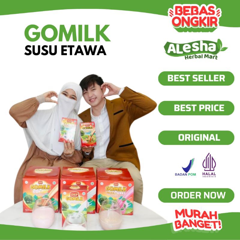 

(GOMILK KEMASAN 1KG) GOMILK Susu Kambing Etawa Plus Herbal Kemasan 1 Kg 40 Sachet