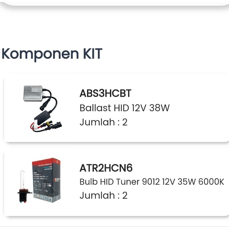 HID 9012 HIR2 Autovision Bulb Tuner dan Ballast 35w Mobilio Yaris