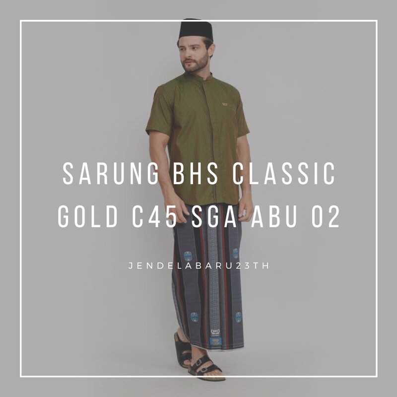 SARUNG BHS CLASSIC GOLD C45 SGA HITAM ABU 02