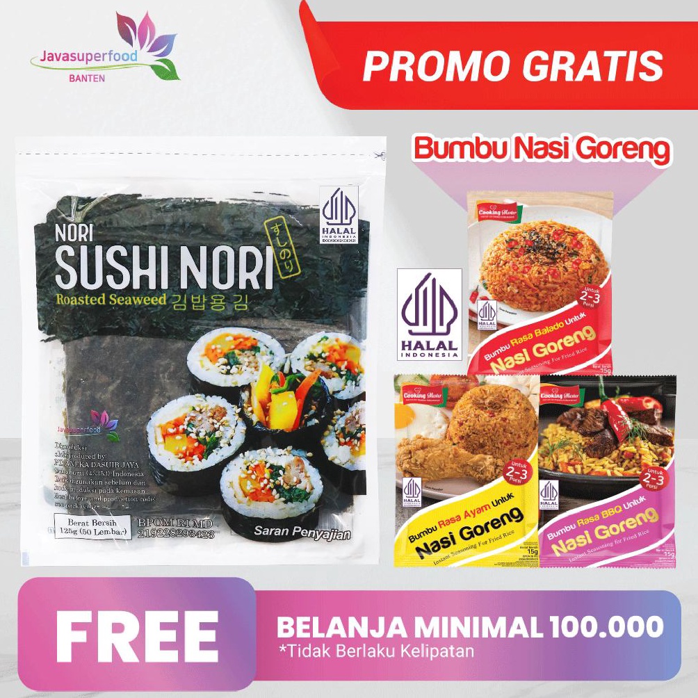 

[✰S29<] (HALAL) Sushi Nori Seaweed Rumput Laut Panggang / Roasted HALAL Buruan Order Gan