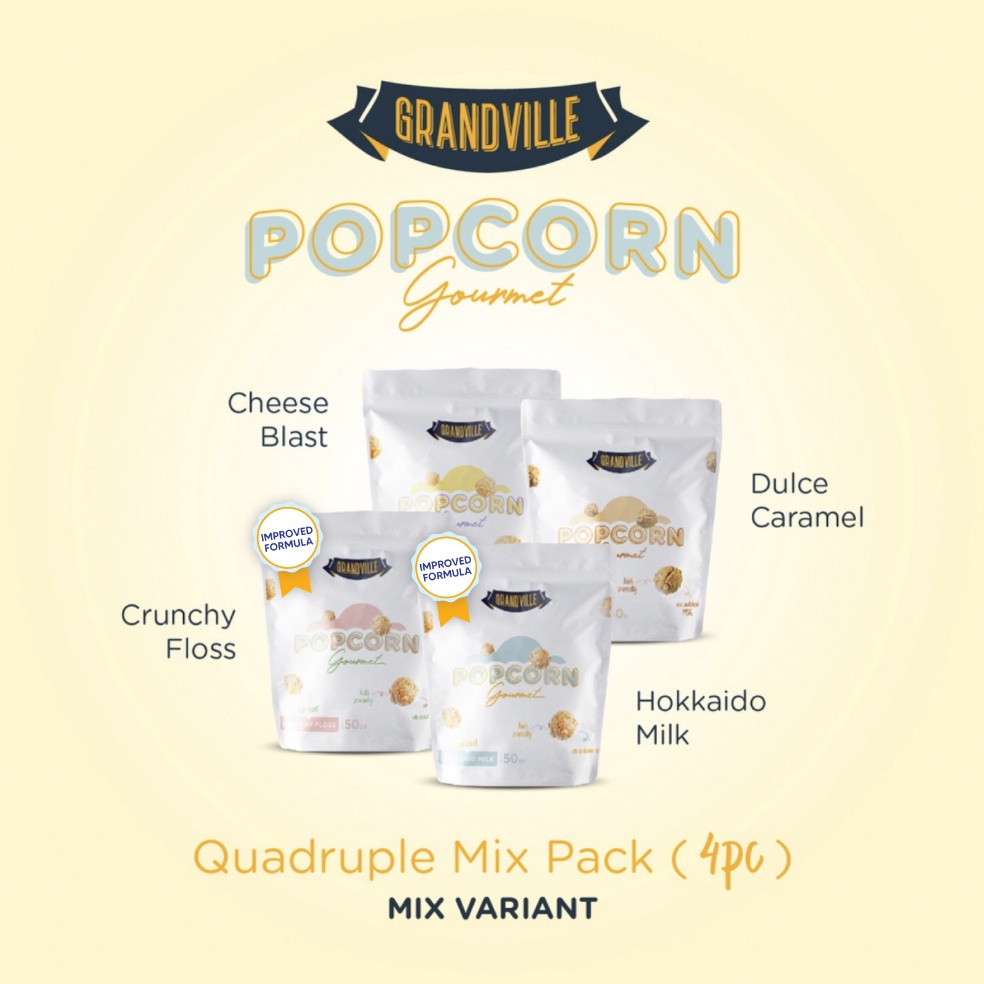 

Best S3ller 4Pc Grandville Popcorn Gourmet Pack All Variant Promo Murah