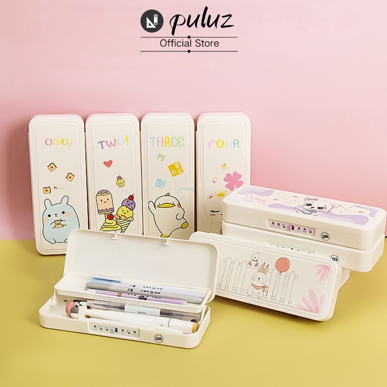 

Disk0n 【Puluz】Tempat Pensil Anak Aesthetic Transparan Serbaguna Kotak Tepak Pensil Murah Perempuan Lucu Karakter Pencil Case Besar Kunci Kata Sandi Multi -fungsi Ganda -llayer itas Besar Weekend