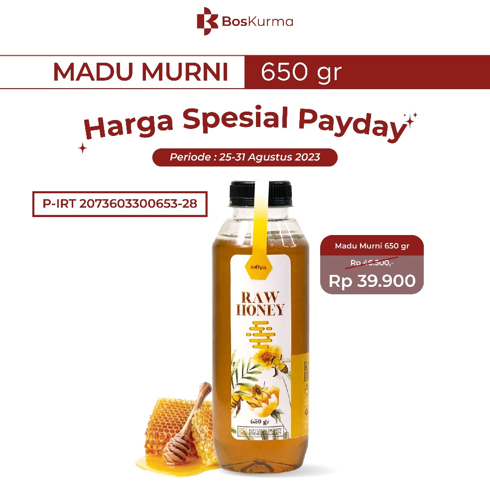 

[☺M1➢] Madu Murni Safiya 650 Gram Herbal Madu Murni Asli Premium Ready Stcok
