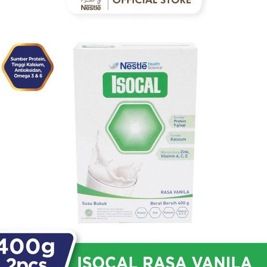 

[KODE 0GZLV] NESTLE ISOCAL Susu Bubuk Keluarga Vanila Kotak 400g x 2 Pcs