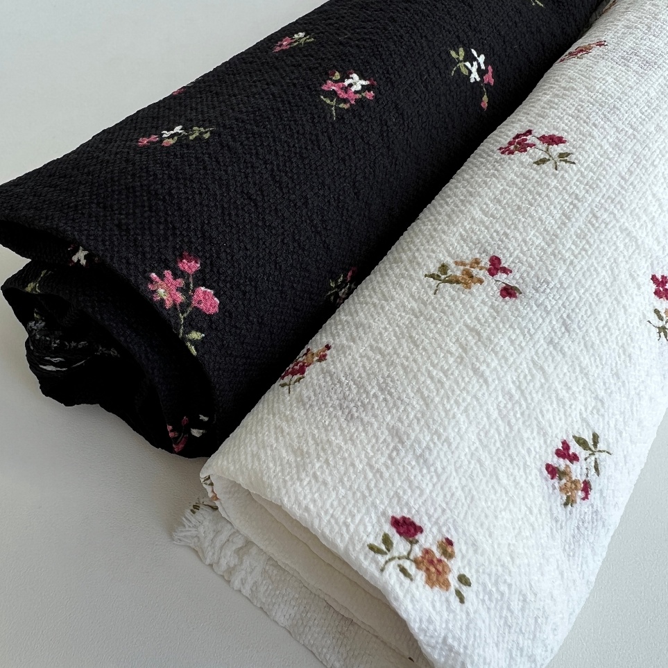 [KODE FRGH8] Kain Crinkle Corak Premium/ Bahan Crinkle Corak Flower Premium / Bahan Crinkle Corak Le