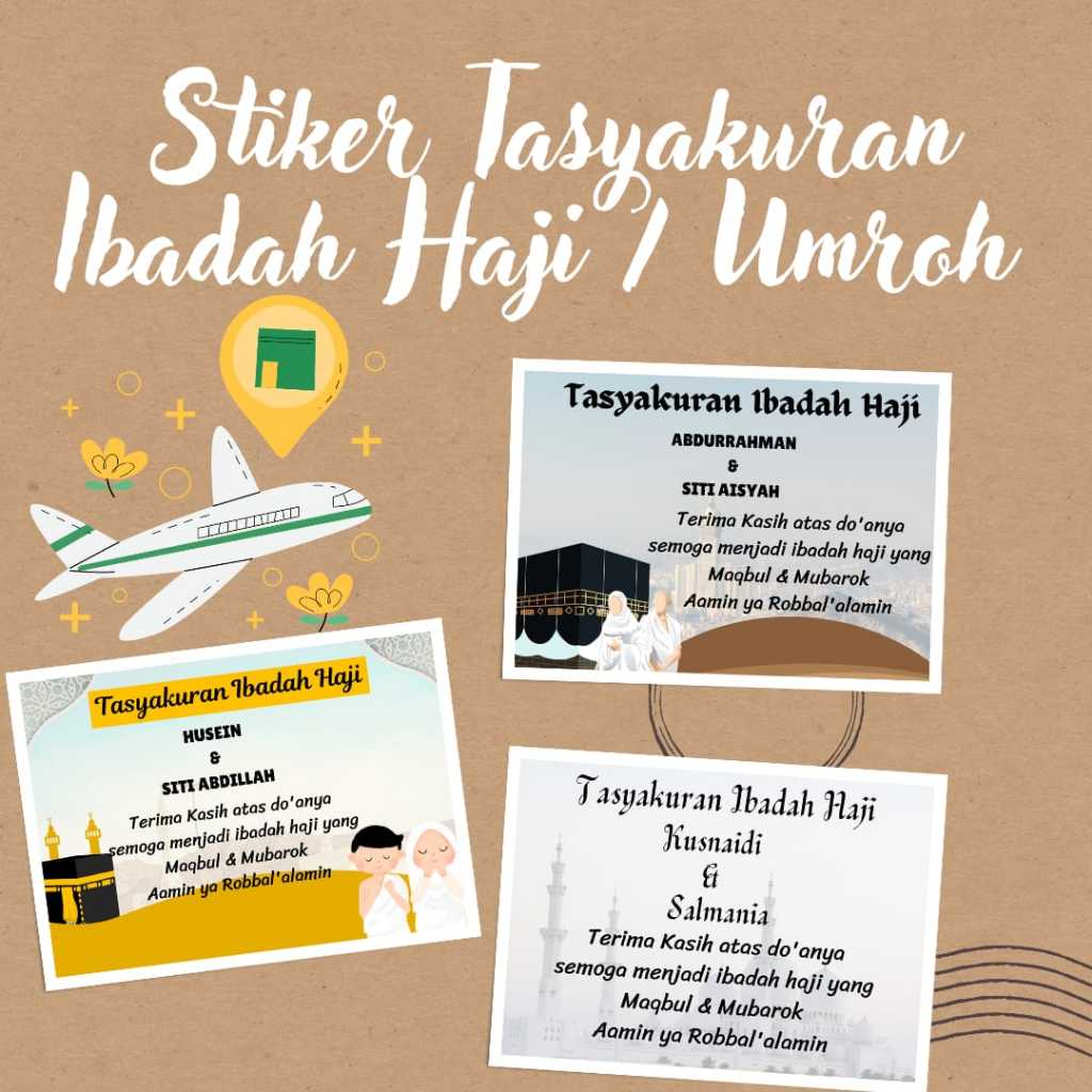 Kartu/Stiker tasyakuran  umroh/haji umroh/isi 20pcs/stiker nasi kotak