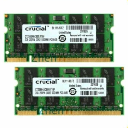 ram laptop 2gb ddr2 pc2 5300 crucial