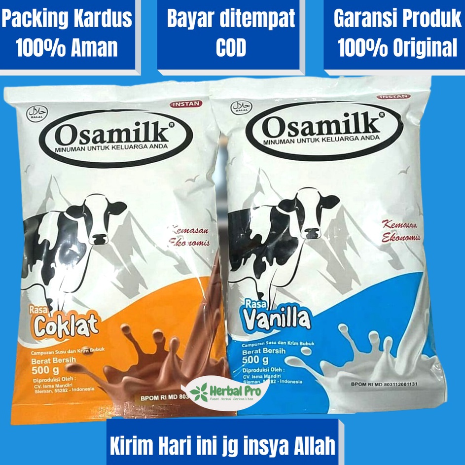 

[KODE GJ8ST] OSAMILK SUSU PENGGEMUK BADAN (GRATIS KARDUS) ORIGINAL 100% RASA COKLAT DAN VANILLA BISA COD