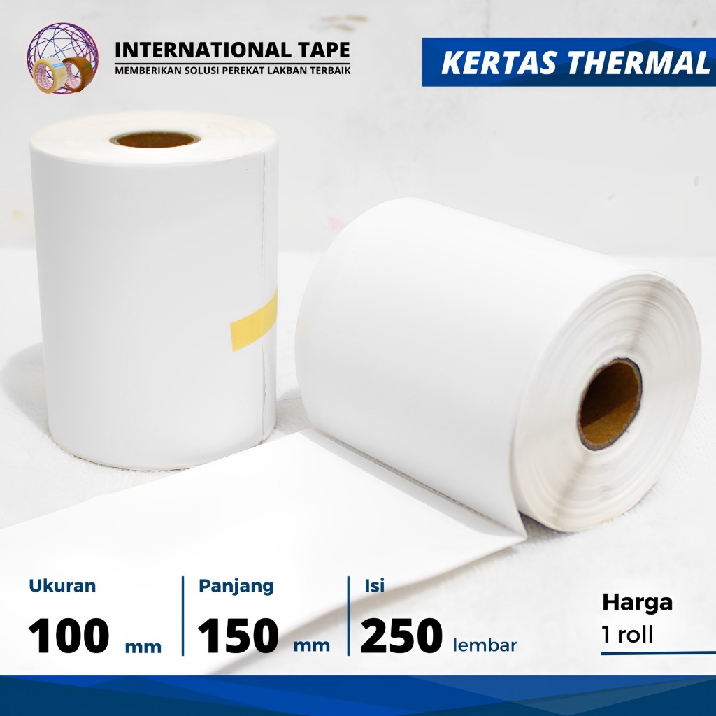 

klm KERTAS STICKER LABEL THERMAL 100 X 150MM ISI 250 , PCS "PER ROLL