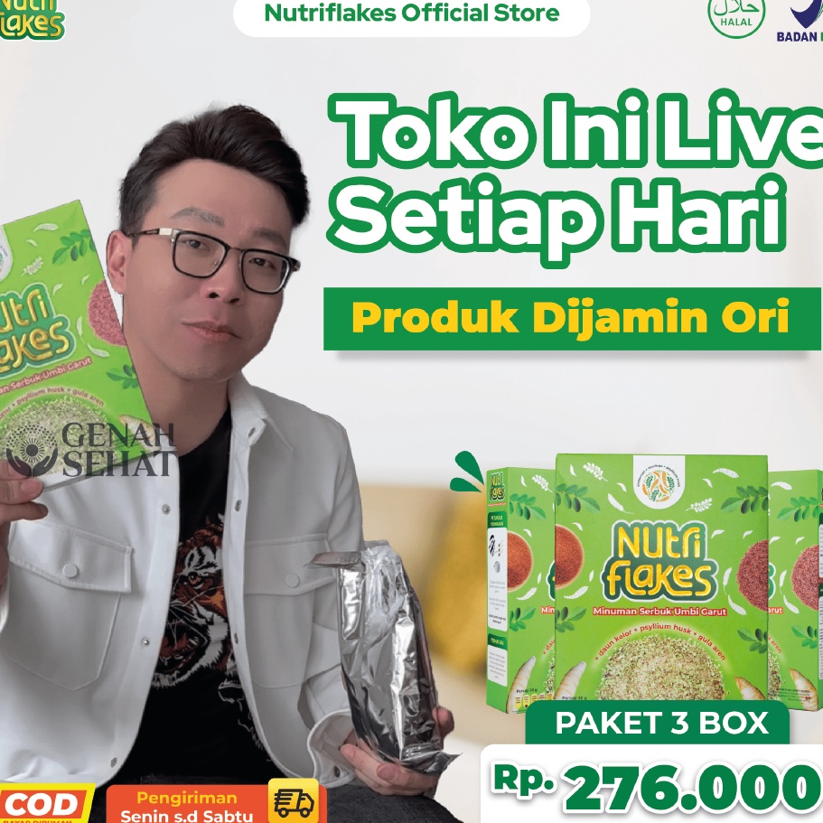 

✸Ready✧ Nutriflakes Umbi Garut Asam Lambung, Maag dan Gerd 3 Box C34 ➟