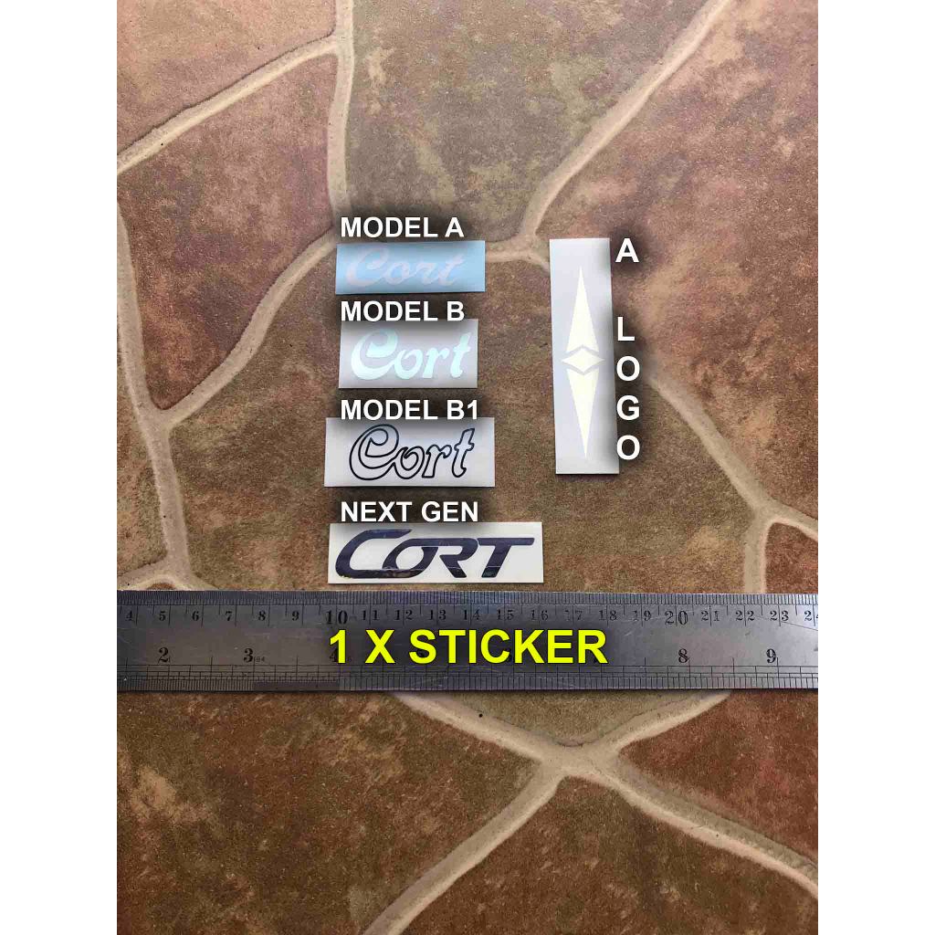 Gitar Cort Headstock Logo Sticker Tempel Elektrik Akustik Folk Decal Guitars Standard Gold String Ny