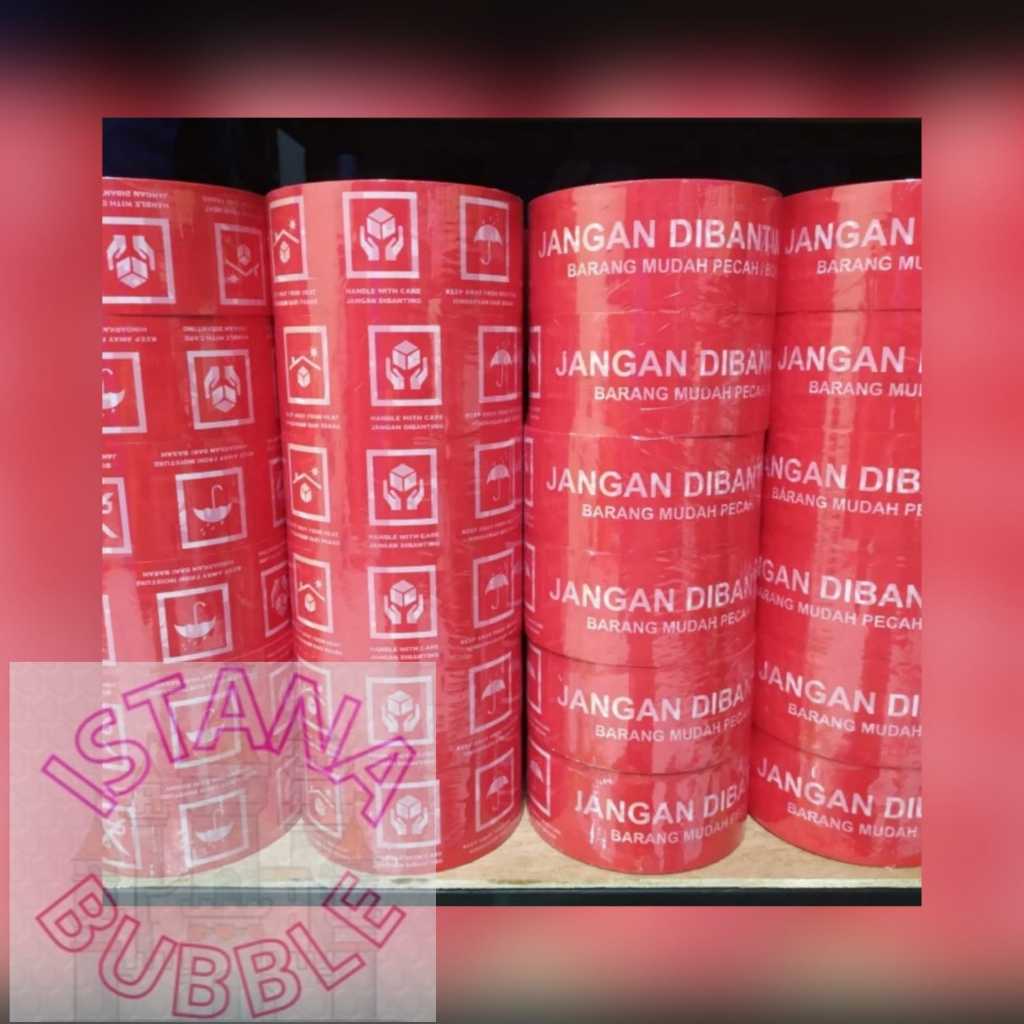 

LAKBAN FRAGILE MERAH "JANGAN DI BANTING" 48mm x 80yard