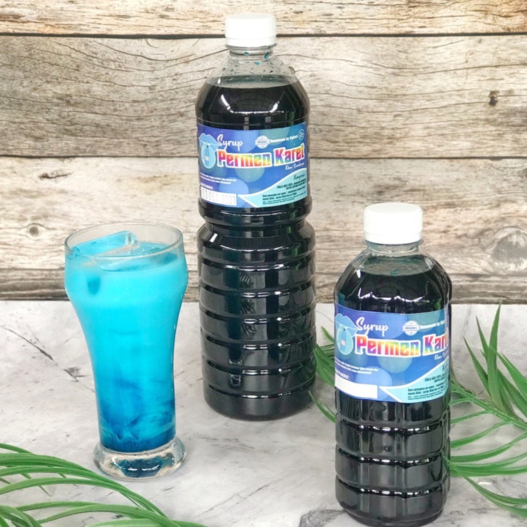 

[KODE 99MBE] Syrup permen karet by alghani BLUE 1000ml