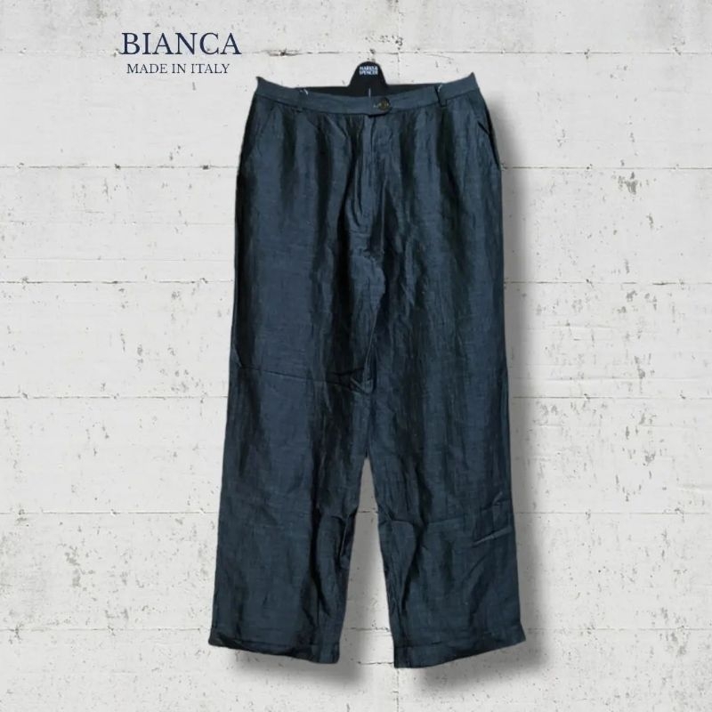 Celana Panjang Longpants Bianca Linen Made In Italy Original Second Preloved