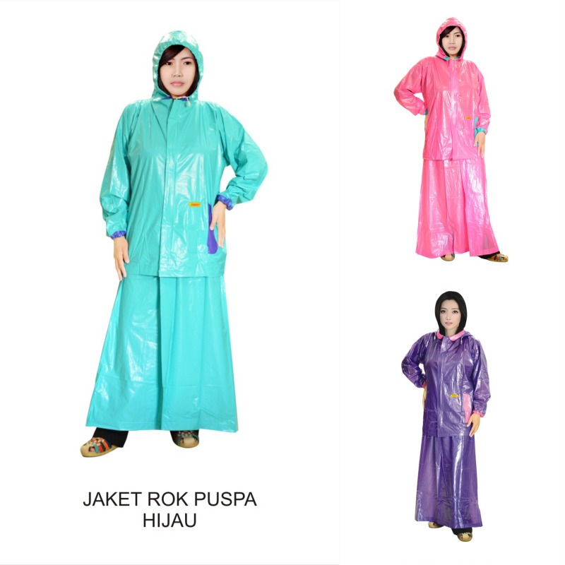 Jaket Rok Puspa//jas hujan Rok//jas hujan jaket rok//jas hujan wanita