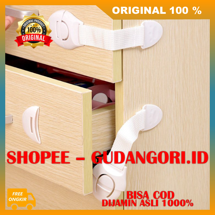 BELI 1 GRATIS 4 Kunci Keselamatan Anak Pengaman Pengunci Laci Rak Pintu Lemari Kulkas ORIGINAL
