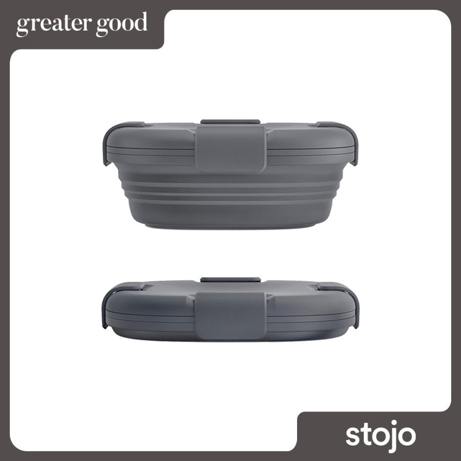 Stojo - Original Collapsible Food Storage Box / Kotak Makan Lipat Travel in Carbon 24 oz / 700 ml