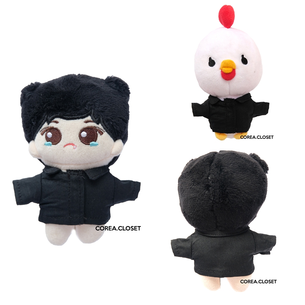 READY STOCK 10cm  denimalz    Bang Jje pil kke don  Kpop doll clothes - Kemeja basic hitam ( shirt E