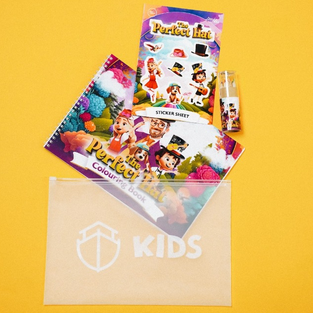 Kids Coloring Book Set – Coloring Book, Pensil Warna & Stiker | ARK Kids Perfect Hat