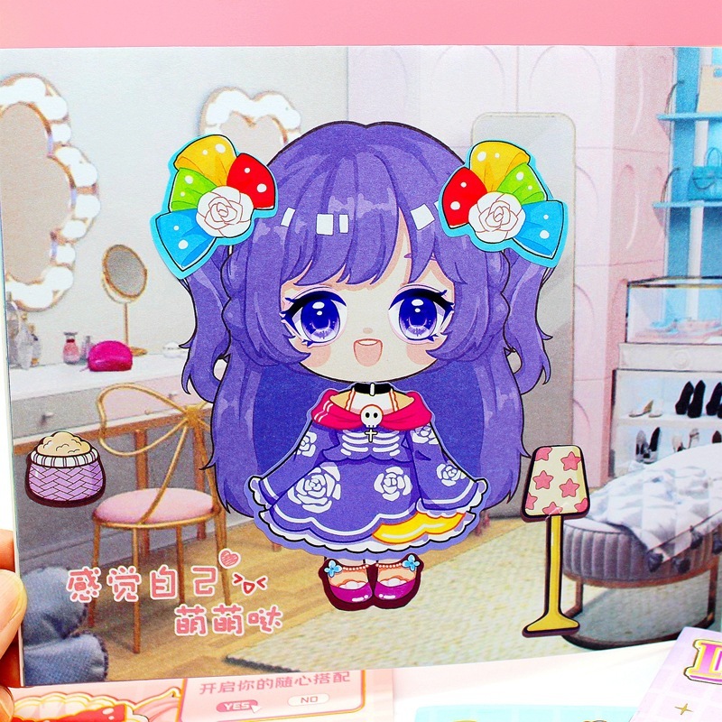 

Mainan stiker DIY ganti muka, Stiker ekspresi girl change makeup stiker / Buku Stiker Hias Ganti Muka