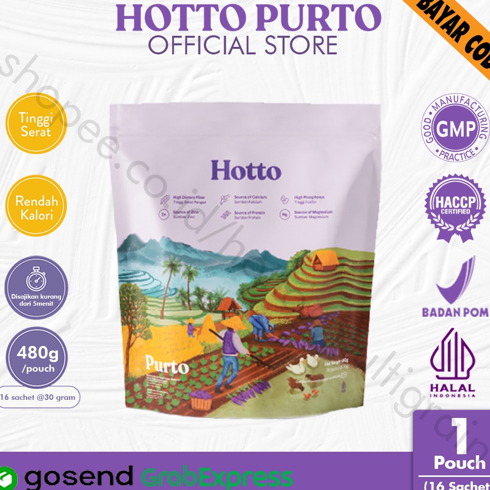 

[KODE STDI9] Hotto Purto - 1 Pouch (16 Sachet) Hotto Purto Official Store Original Multigrain