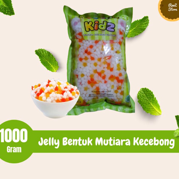 

[KODE 6TWEU] jelly bentuk mutiara kecebong warna warni kemasan 1kg