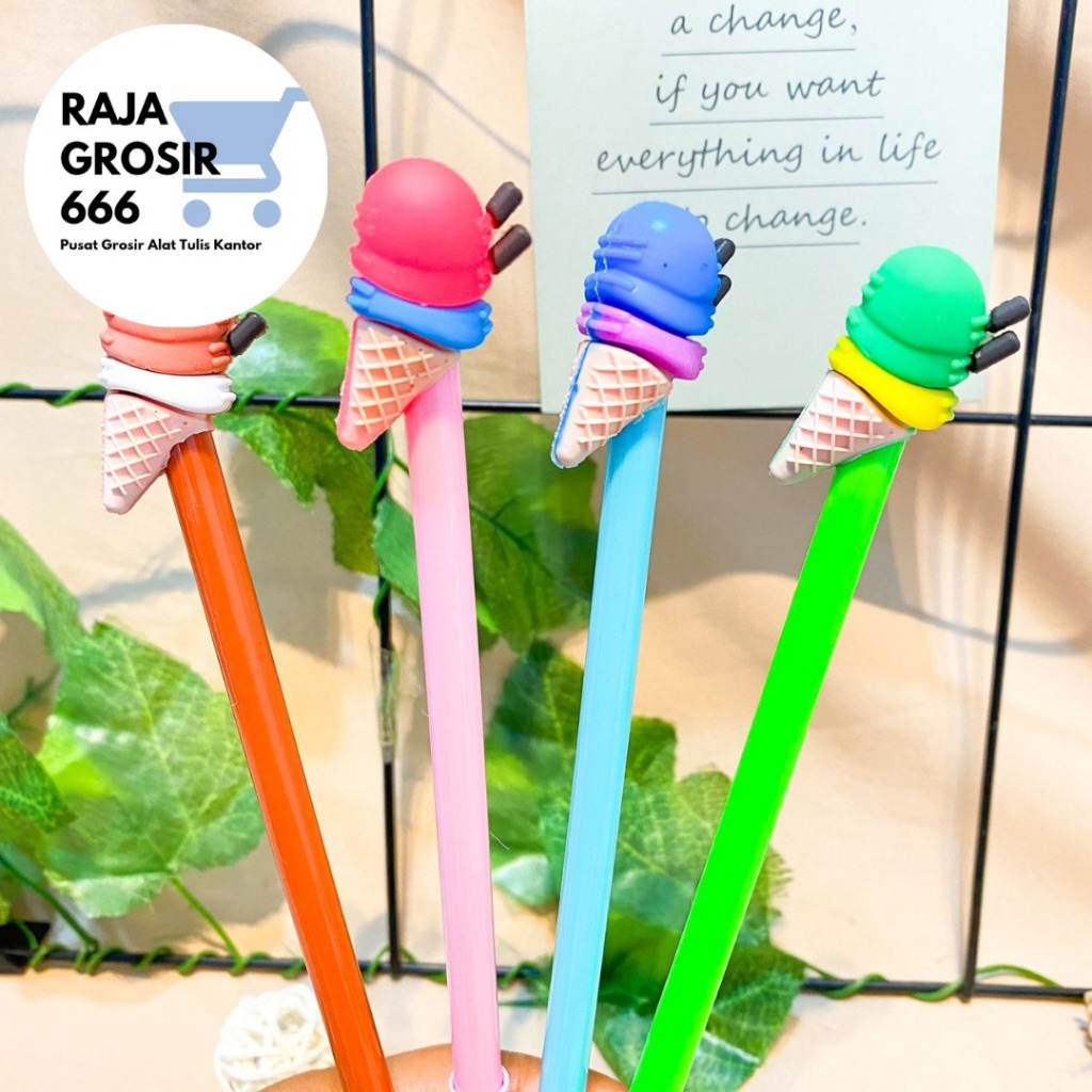 

PULPEN GEL ICE CREAM CONE PGK-1070 PULPEN BOLPEN ALAT TULIS KANTOR AESTHETIC KOREA COD 1 PCS 4 PCS 8 PCS LUCU IMUT