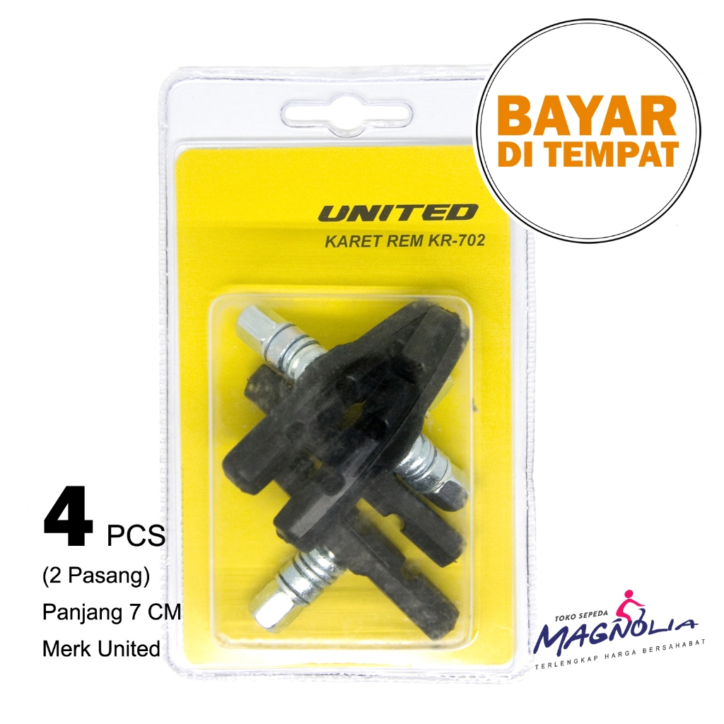 Kampas Karet Rem V Brake Brake Sepeda Sepedah MTB Gunung BMX Lipat CTB Roadbike Balap Kunci L - 4 PC