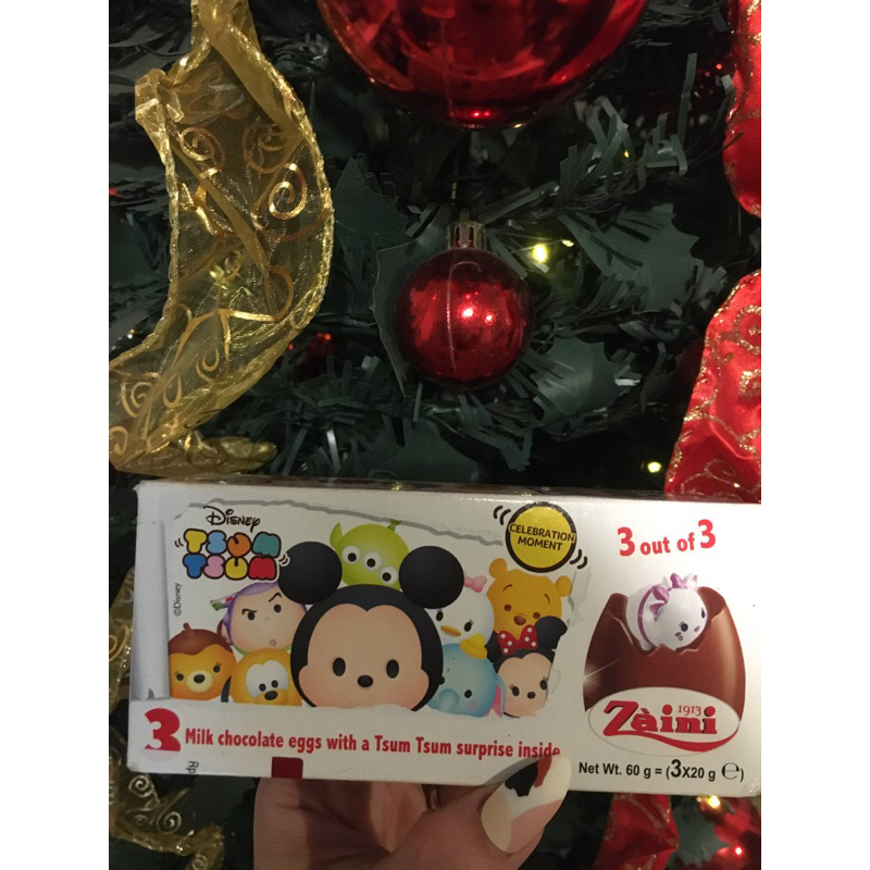 Zaini 3 Milk Chocolate Eggs With Tsum Tsum Surprise Toy Tsumtsum Cokelat dengan Hadiah Kejutan Maina